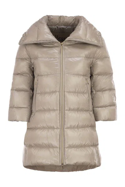 Herno Cleofe - Ultralight Nylon Down Jacket In Brown