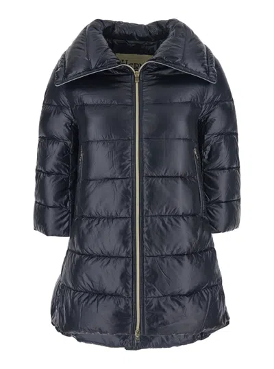HERNO 'CLEOFE' BLACK DOWN JACKET WITH FRONT ZIP CLOSURE IN TECH FABRIC WOMAN