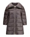 Herno Midi Down Jacket In Brown
