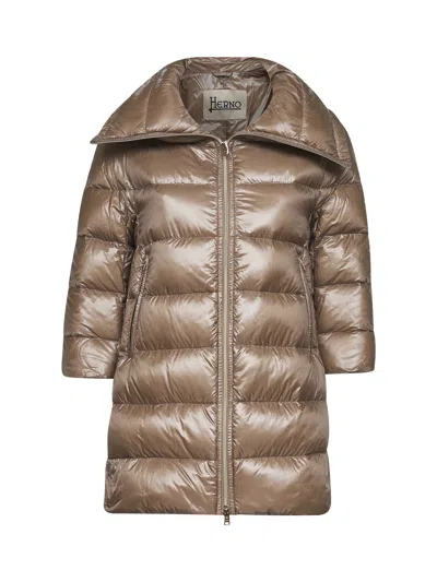 Herno Cleofe Down Jacket In Brown