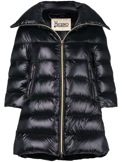 Herno Women Cleofe Midi Down Jacket In Black