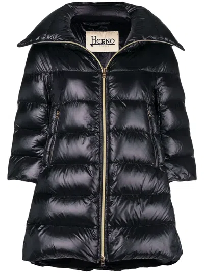 Herno Cleofe Midi Down Jacket In Blue