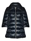 Herno Zippered Quilted Down Jacket In Blue