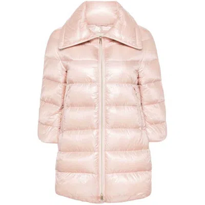 Herno Zippered Quilted Down Jacket In Pink