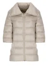 Herno Ivory Ultralight Nylon Quilted Down Jacket In Chantilly