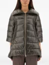 Herno Cleofe Zip-up Quilted Coat In Gray
