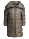 Herno "cleope" Long Down Jacket In Brown