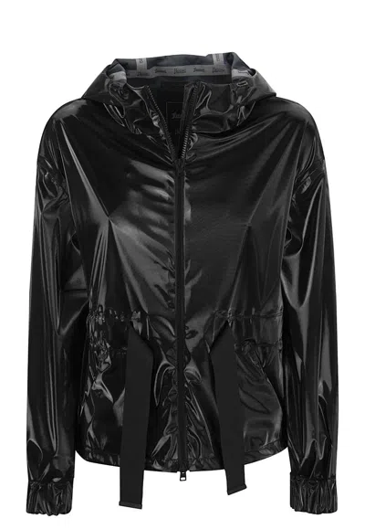 Herno Drawstring Hooded Jacket In Black