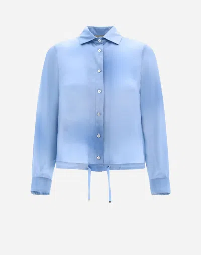 Herno Cloud Silk Shirt In Light Blue