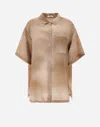 Herno Cloud Silk ショートスリーブ シャツ In Sand