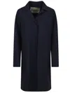 Herno Stretch Jersey Coat With Laser Cut Detailing