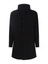 Herno Medium-length Structured Coat With Button-up Front In Black