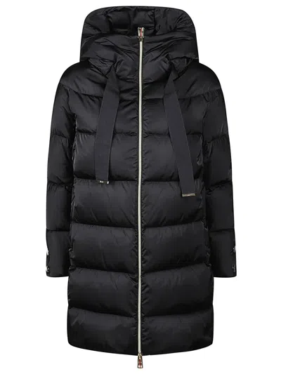 Herno Quilted Down Coat With Oversized Hood In Black