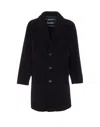 Herno Long Sleeve Notched Lapel Coat With Pockets In Black