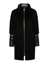 Herno Wool Outerwear Coat With Minimalist Design In Black