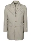 Herno Buttoned High-neck Coat In Brown