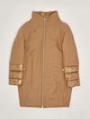 Herno Layered Coat In Cammello