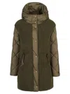 Herno Down Jacket With Faux Fur Insert In Green