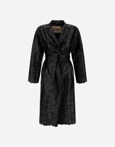 Herno Coat In Alternative Nappa In Black