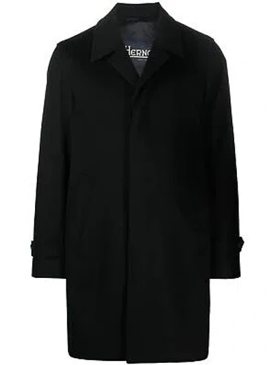 Pre-owned Herno Coat In Brushed Cashmere Wool In Black