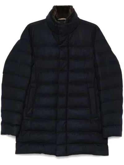 HERNO HERNO COAT IN CASHMERE, SILK AND LIGHT FAUX FUR