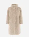 Herno Cappotto Curly Faux Fur In Chantilly