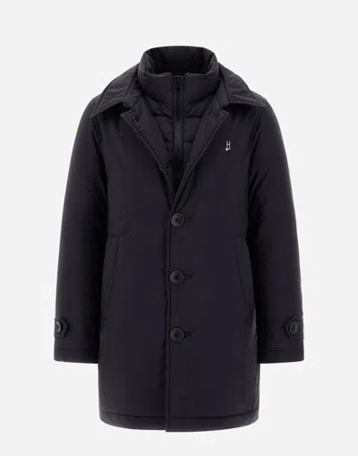 Herno Coat In Ecoage In New Blue