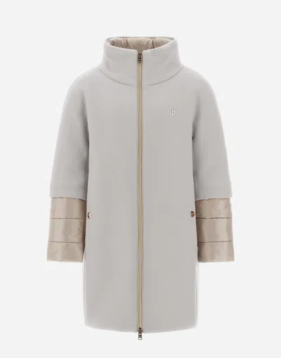 HERNO COAT IN ECOWOOL AND NYLON ULTRALIGHT