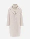 Herno Coat In Ecowool And Nylon Ultralight In Chantilly
