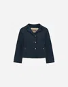 Herno Buttoned Collar Jacket In Blue