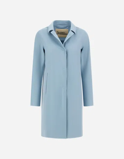 Herno Coat In First-act Pef In Light Blue