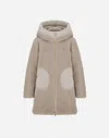 Herno Coat In Lady Alternative Fur And Ecoage In Neutral