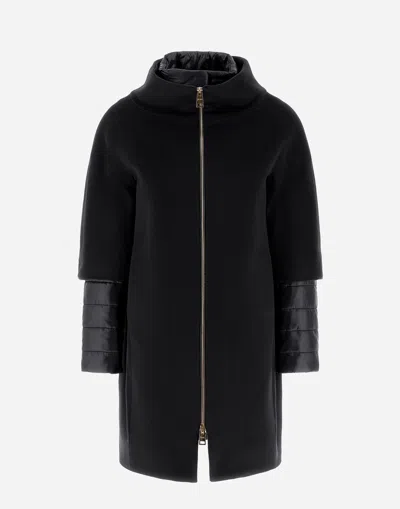 HERNO COAT IN LUXURY WOOL AND NYLON ULTRALIGHT