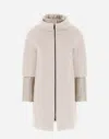Herno Coat In Luxury Wool And Nylon Ultralight In Light Beige