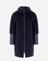 Herno Coat In Luxury Wool And Nylon Ultralight In Navy Blue