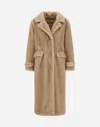 Herno Coat In Melange Alternative Mink Fur In Brown