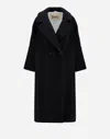 Herno Coat In Melange Teddy In Black