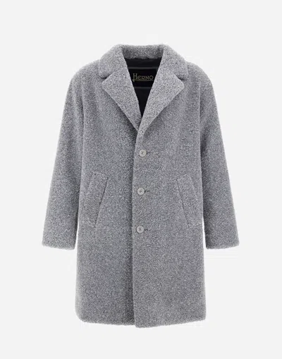 HERNO MELANGE TEDDY COAT