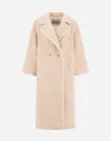 Herno Double-breasted Long Coat In Neutral