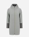 Herno Coat In New Cashmere And Nylon Ultralight In Gray