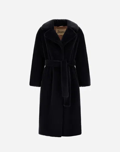 HERNO COAT IN SOFT ALTERNATIVE FUR