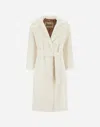 Herno Coat In Soft Alternative Fur In Neutral