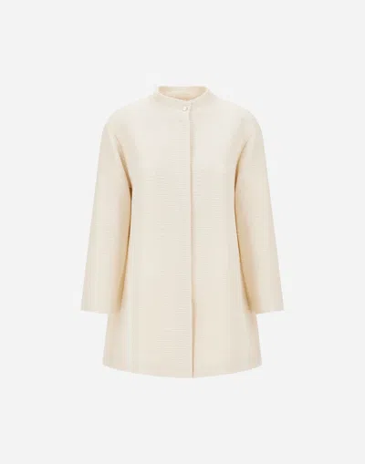 Herno Coat In Veiled Sequins In Neutral