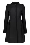 Herno Coat In Virgin Wool In Black