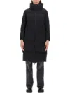 Herno Long Length Quilted Coat With High Collar In Black