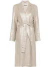 Herno Lamé-effect Trench Coat In Metallic