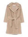 Herno Belted Single-breasted Coat In Nude
