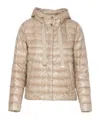 Herno Light Gray Reversible High Neck Down Jacket In Technical Fabric Woman In Nude