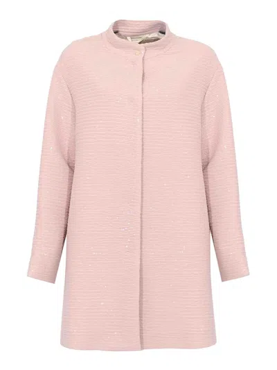 Herno Coat With Dark Pink Sequins