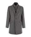 Herno Coat With Detachable Collar In Gray